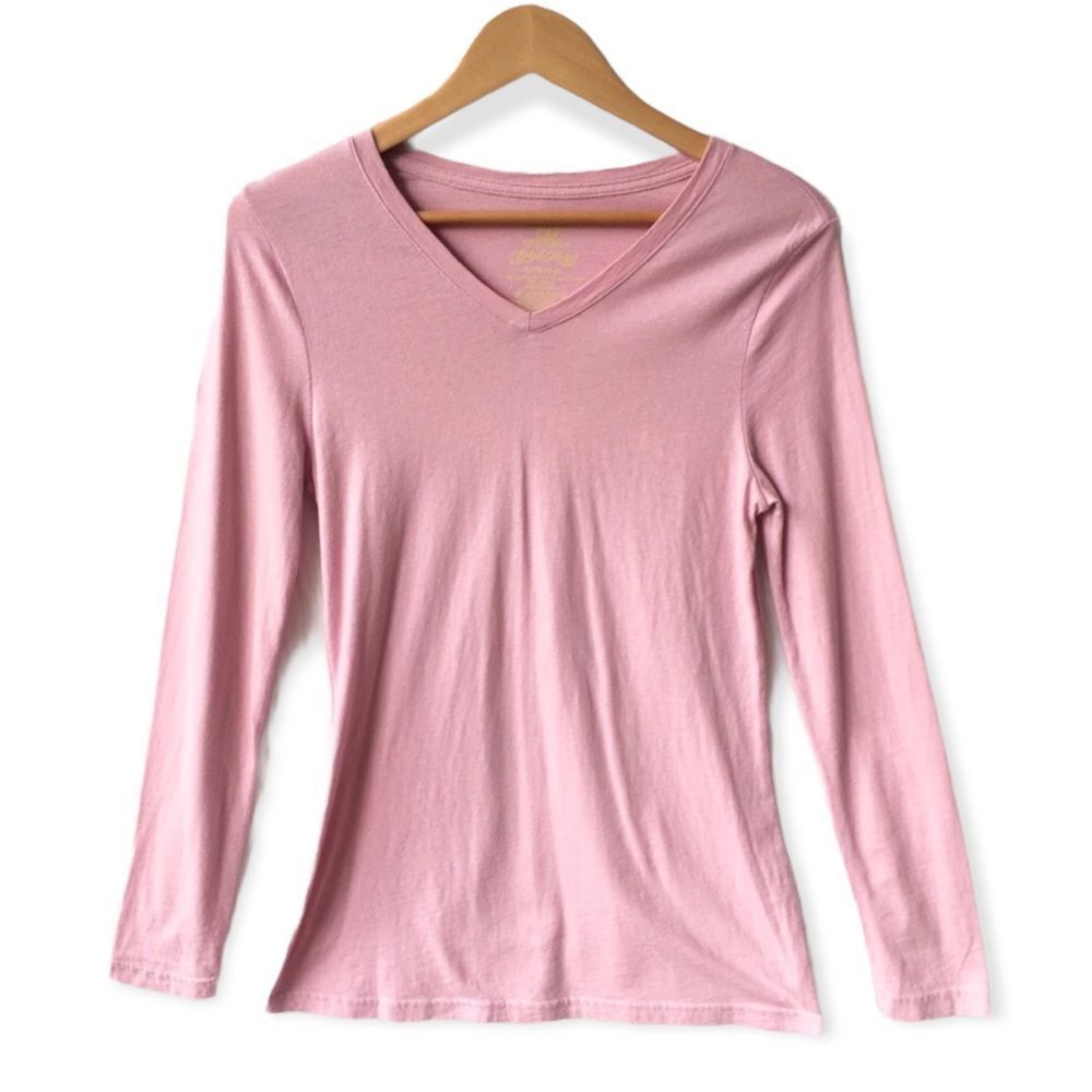 🔃Faded Glory Purple V Cut Long Sleeve Tee Shirt